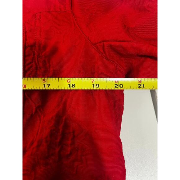 Jones New York Red Embroidered Zip Up Jacket- Womens Size large- EUC - Picture 3 of 5
